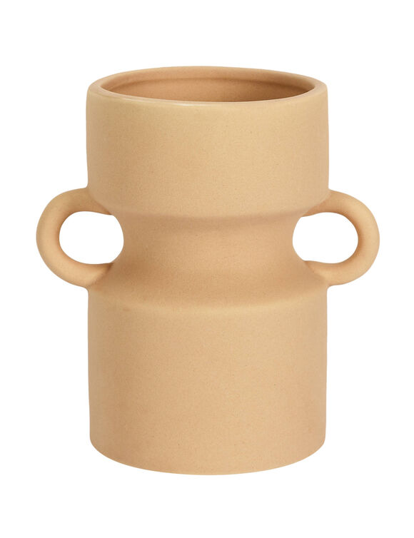 Vase en céramique 2 anses, hauteur 15,5 cm (terre) Vase en céramique 2 anses, hauteur 15,5 cm (terre)